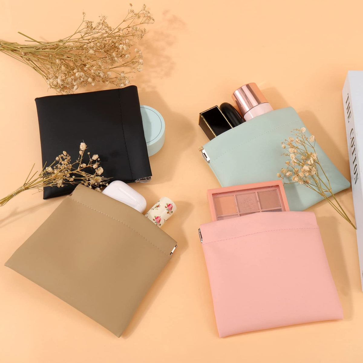 4 Pack Small Makeup Bags for Purse, Portable Cosmetic Storage for Women