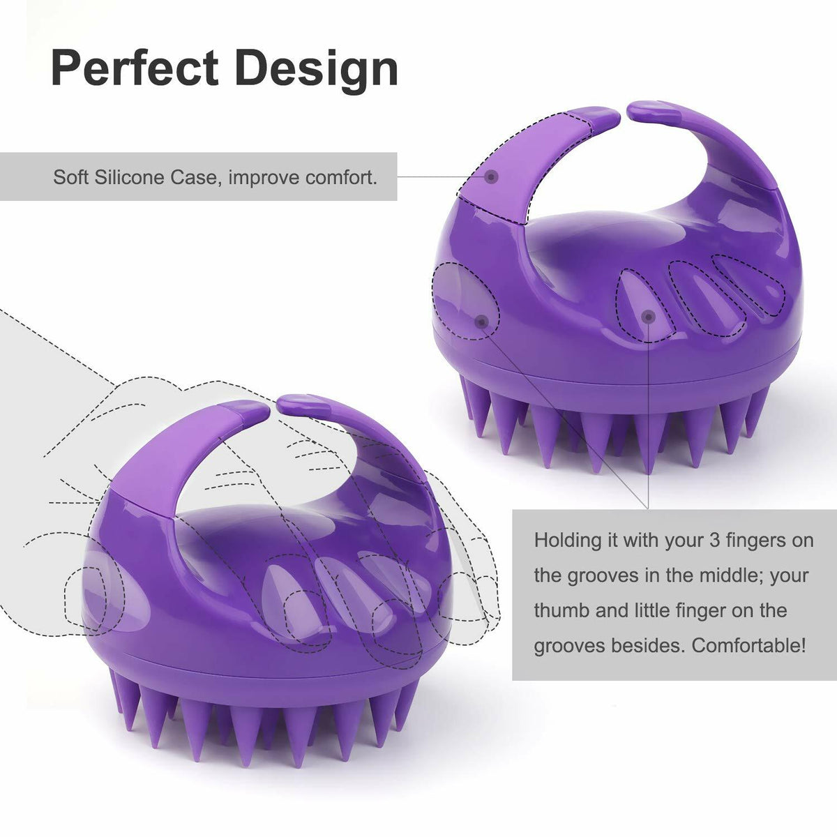 Scalp Massager Brush 2 Pack - Hair Shampoo & Deep Scalp Relief