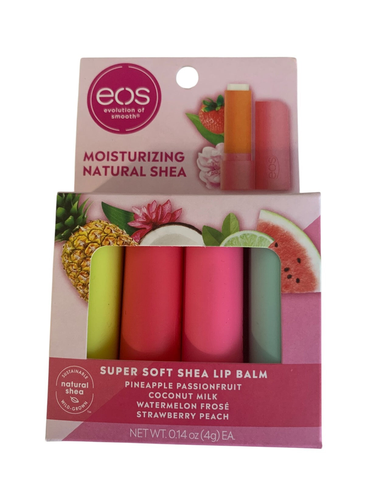 Natural Shea Lip Balm Set - Moisturizing 4-Pack with Flavors
