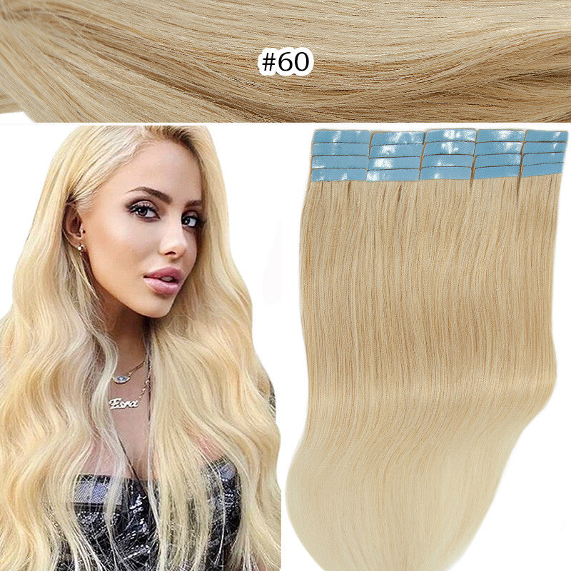 Invisible Tape-In Human Hair Extensions Full Head 24 Inches - Thick Remy Hair