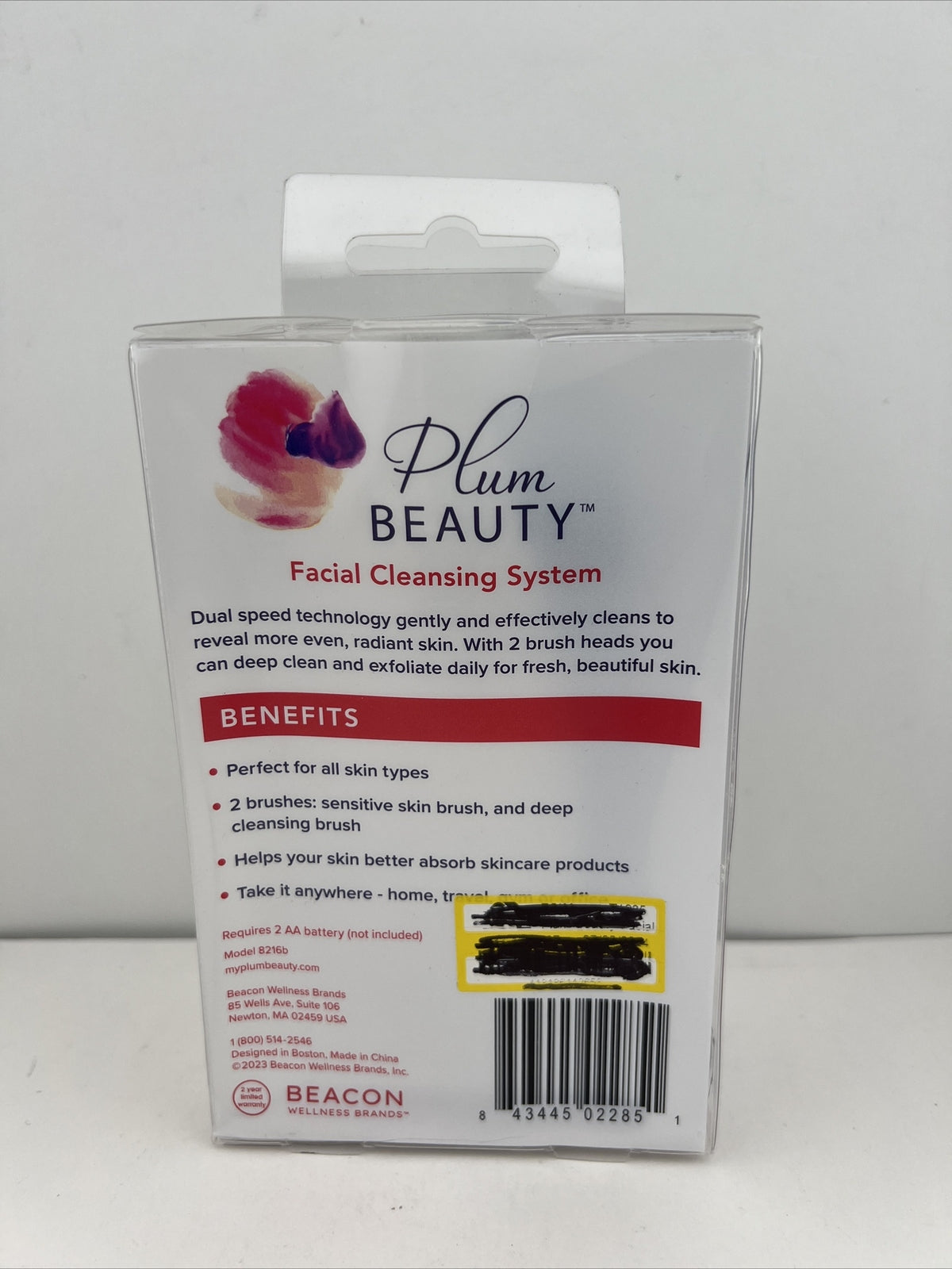 Facial Cleansing System with 2 Brush Heads for Exfoliation and Deep Pore Cleaning
