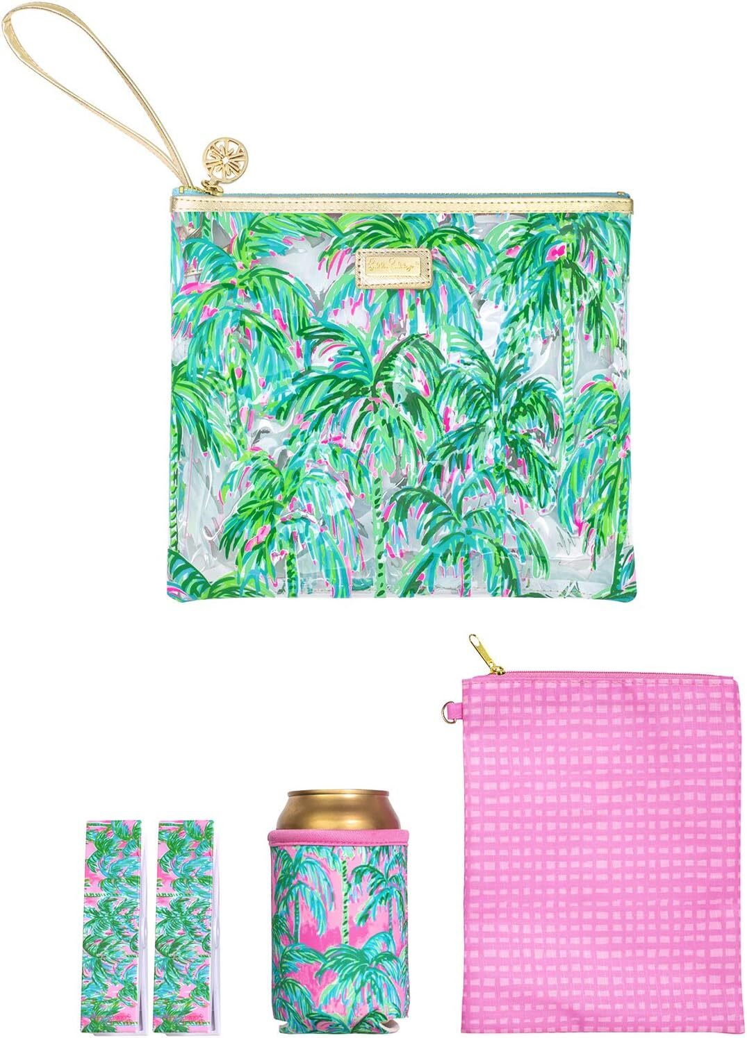 Water Resistant Vinyl Beach Pouch with Zipper — Compact Travel & Pool Bag