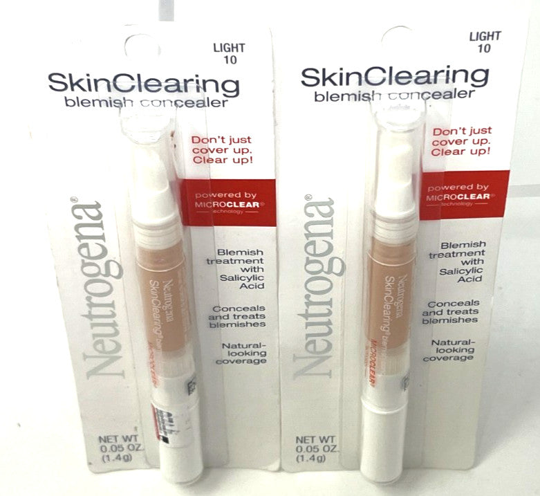 (2) Neutrogena SkinClearing Blemish Concealer - Light, Sealed, 10