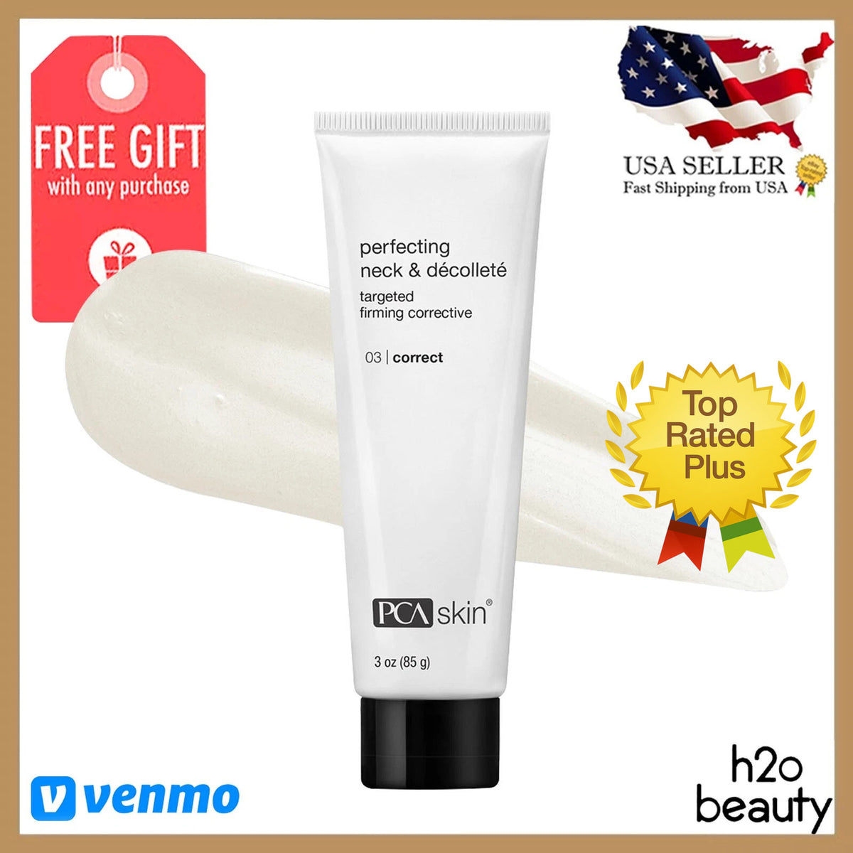 Neck & Décolleté Firming Cream - Hydrating Anti-Aging Skin Care, 3oz