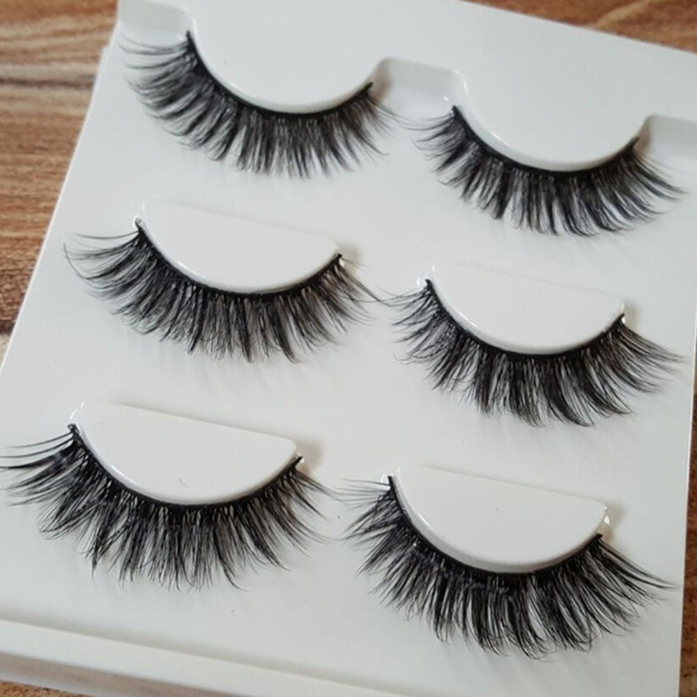 False Eyelashes Natural Cross Long Thick Faux Mink - Multiple Pack Sizes