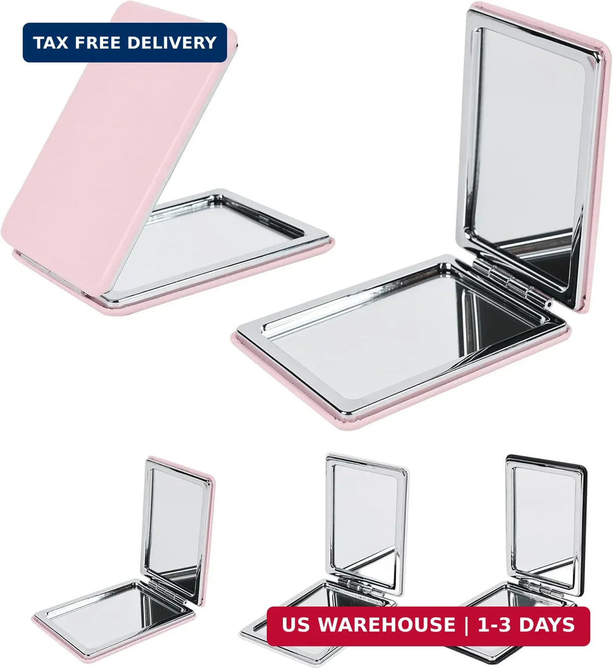 Portable Double-Sided Compact Mirror with 1X/3X Magnification - Small Travel Vanity Mirror