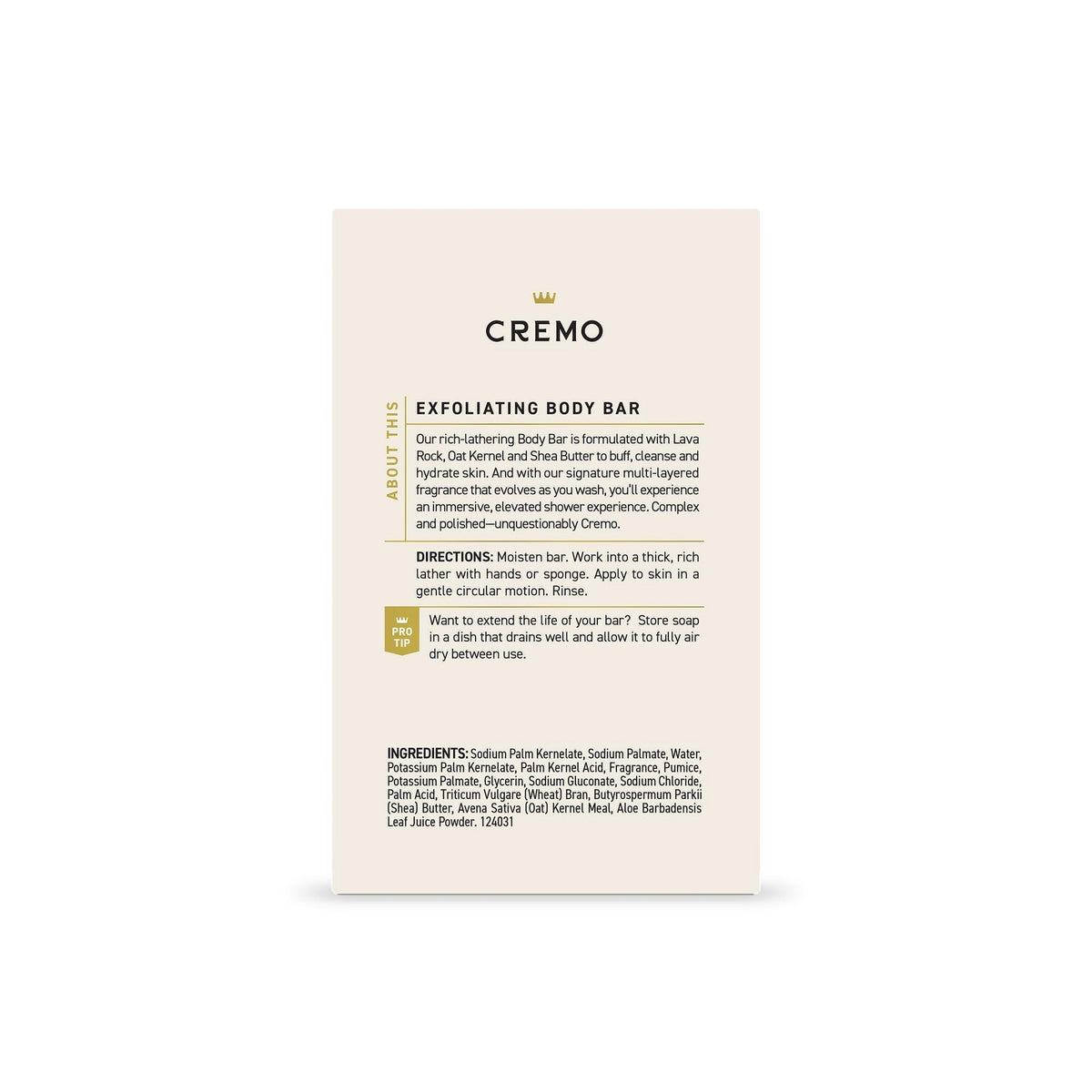 Cremo Exfoliating Body Bar for Men, Italian 5 Ounce (Pack of 1), Other