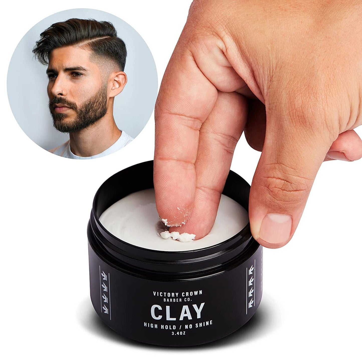 Men's Matte Clay Pomade - High Hold, No Shine, 3.4oz with Sour Apple Scent