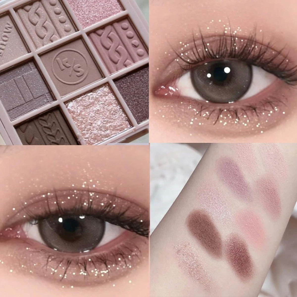 9-Color Matte Glitter Shimmer Eyeshadow Palette for Versatile Eye Looks
