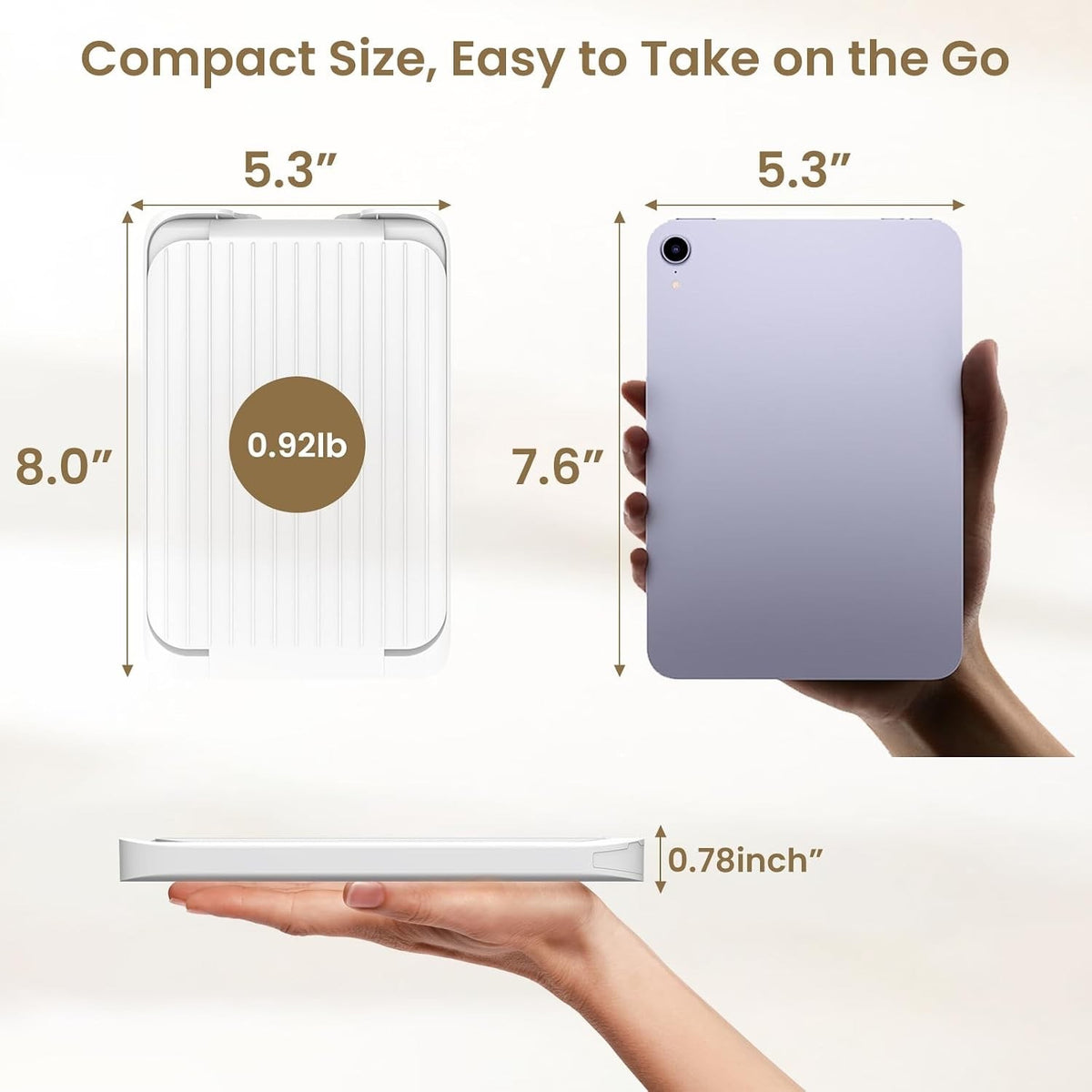 Travel Makeup Mirror with Lights 5X Magnification, 3 Color LED Modes, Rechargeable Portable Vanity