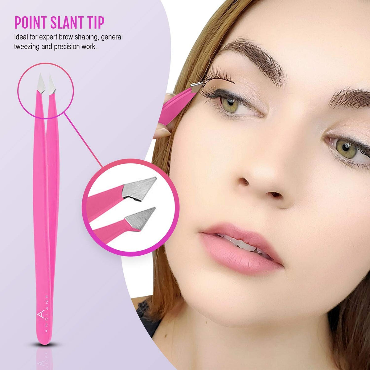 Professional Stainless Steel Tweezers Set - 5-Piece Precision Grooming Kit