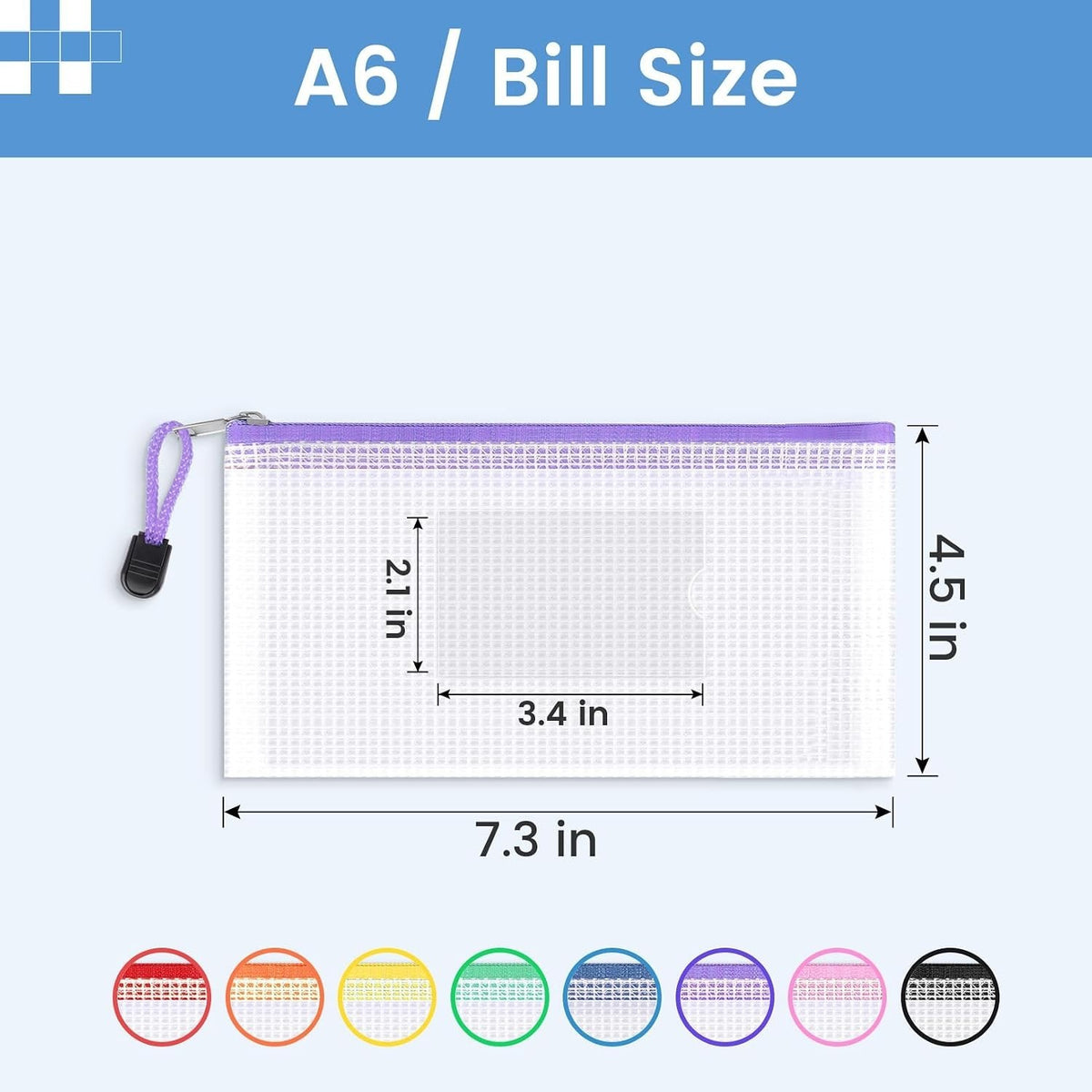 Clear Mesh Pouch Bags 24-Pack with Label Pocket for Travel & Classroom Organization