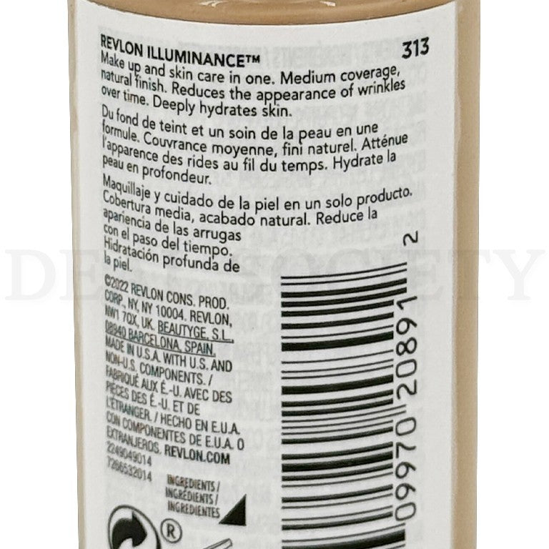 Revlon Illuminance Skin-Caring Foundation 313 Light Tan 1oz - Pack of 3