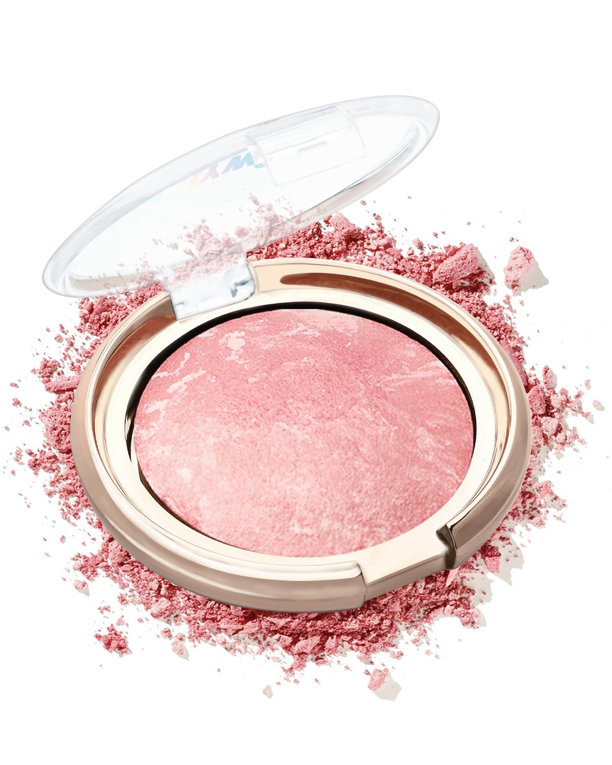 Peachy Pink Marbleized Baked Blush - Natural Glow & High Pigment