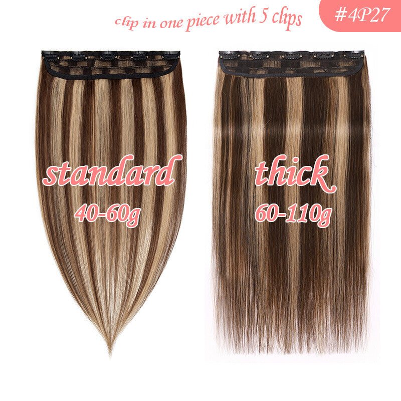 Long Thick Clip-In Hair Extensions - Russian Remy Human Hair, Straight, Full Head