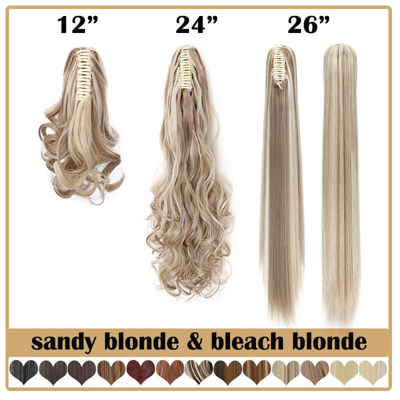 Extra Thick 12-Inch Clip-In Ponytail Hair Extension - Natural & Wavy