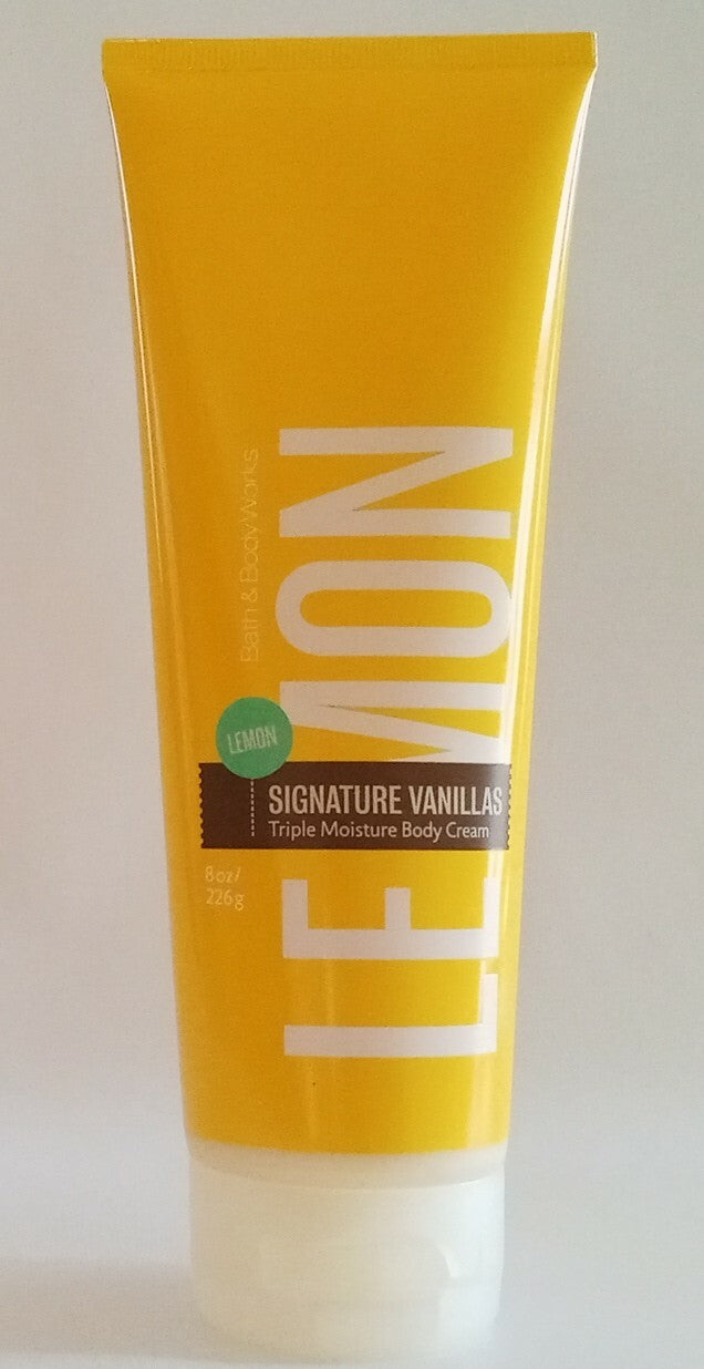 Lemon Vanilla Body Cream Lotion 8 oz