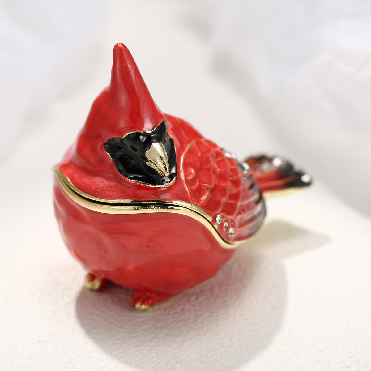 Hand Painted Enamel Hinged Trinket Box – Multicolor Jewelry Storage