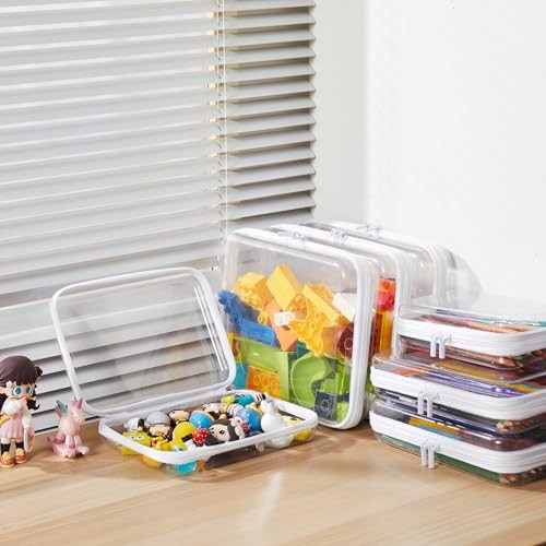 Transparent Hard Shell Zipper Organizer Cases 3-Pack L M S Storage Pouches