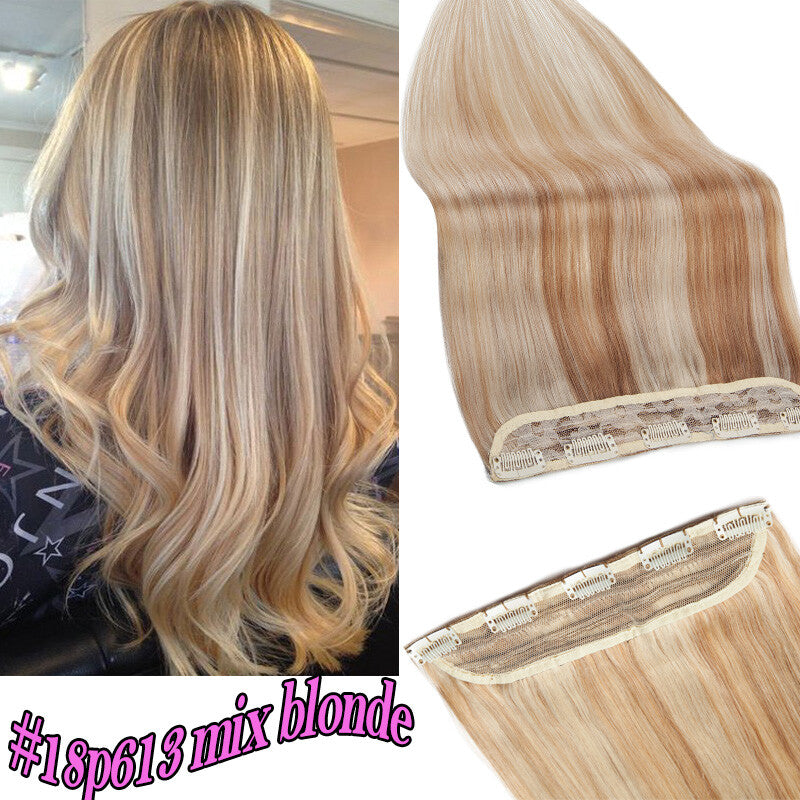 Clip-In Human Hair Extensions Thick & Full Head - Straight or Wavy