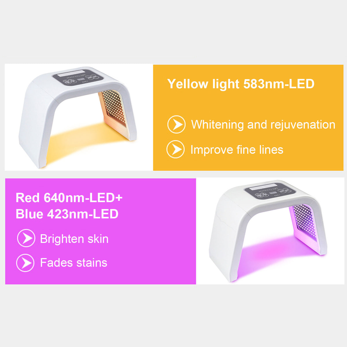 7-Color LED Face Mask Light Therapy for Skin Rejuvenation and Acne Treatment