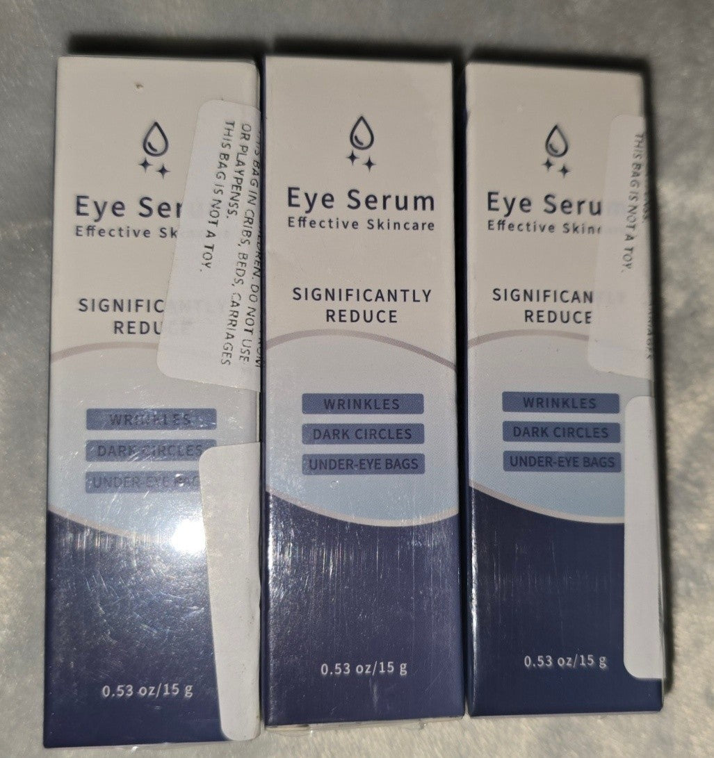 Anti-Aging Eye Serum Set - Reduce Wrinkles Dark Circles Puffiness 3 Pack 0.53 oz