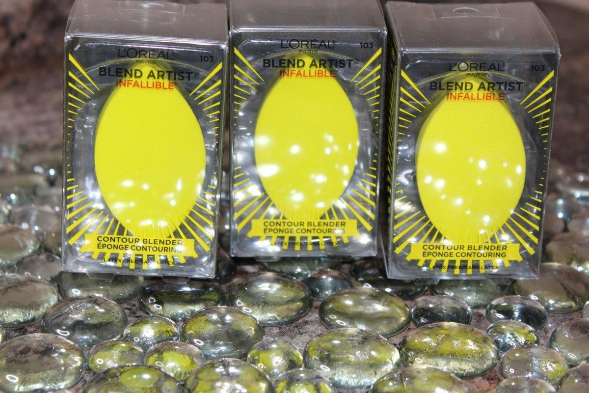 Set of 3 Contour Blender Sponges - Yellow Makeup Blenders for Face