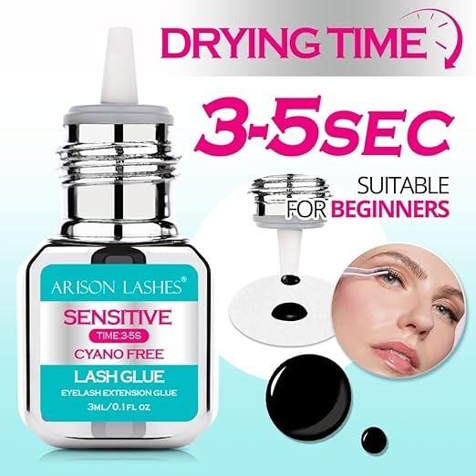 Sensitive Eyelash Extension Glue 3-4 Seconds Drying Time 5-6 Weeks Retention