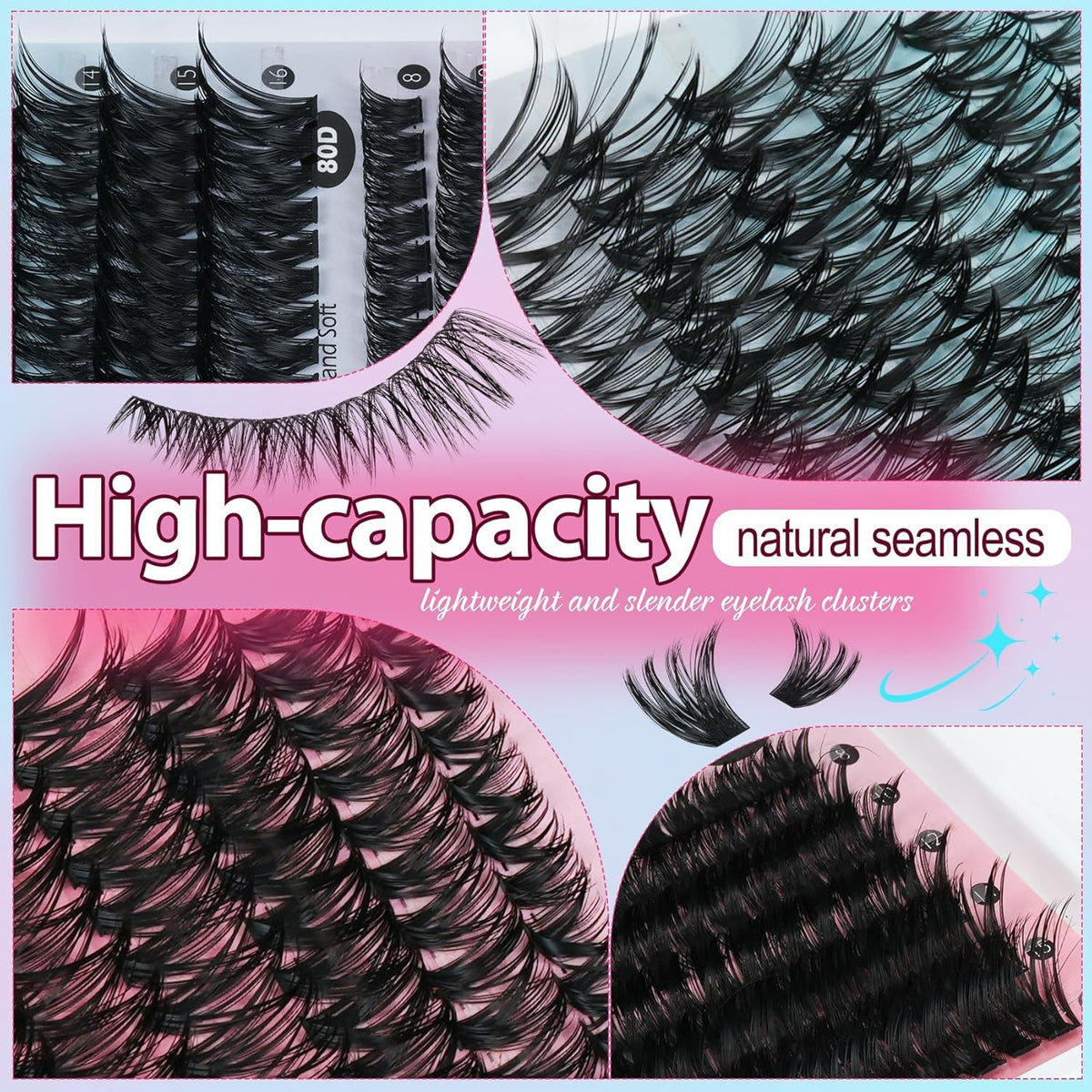 708Pcs Lash Clusters Kit - 30D/40D/50D/60D Faux Mink Eyelash Extensions