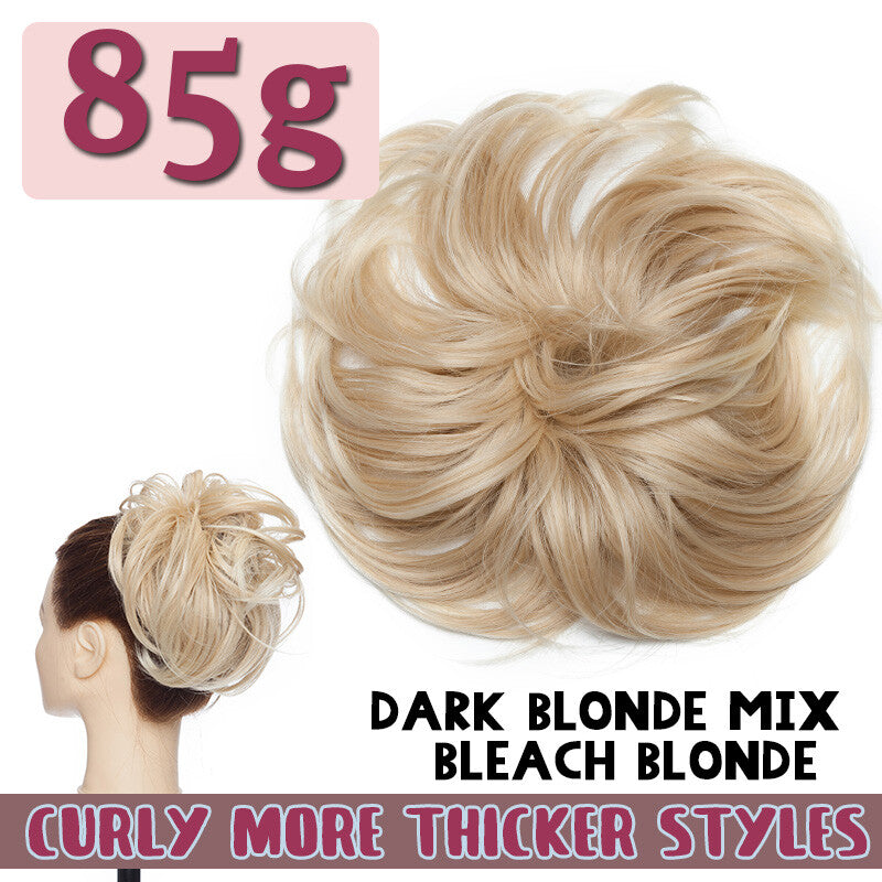 Thick Messy Bun Hair Piece Updo Extensions Long Curly Ponytail - Multiple Colors