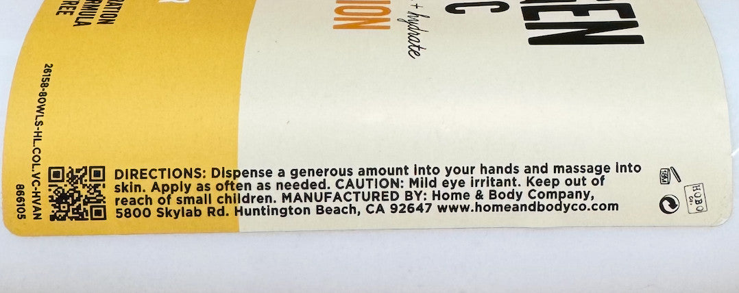 Collagen Body Lotion with Vitamin C, Honey & Vanilla, 27oz