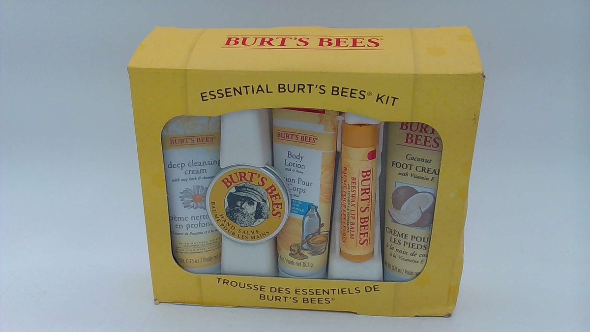 Burt's Bees Essential Travel Skincare Gift Set - Lip Balm Lotion Foot Cream