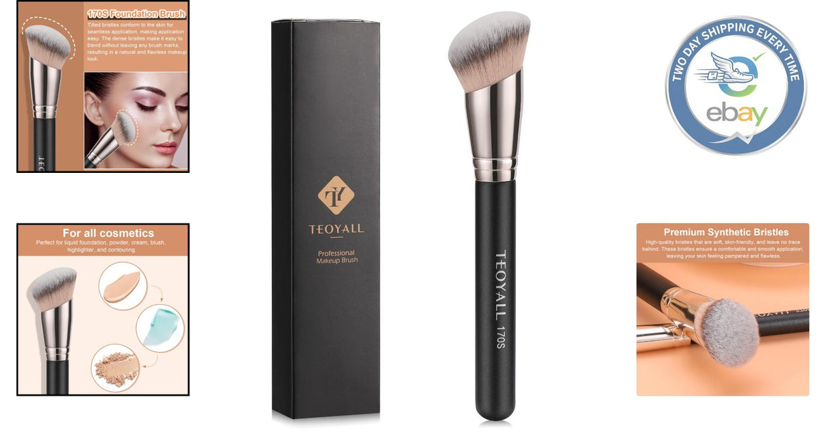 Angled Foundation Brush for Full Coverage & Seamless Makeup Application