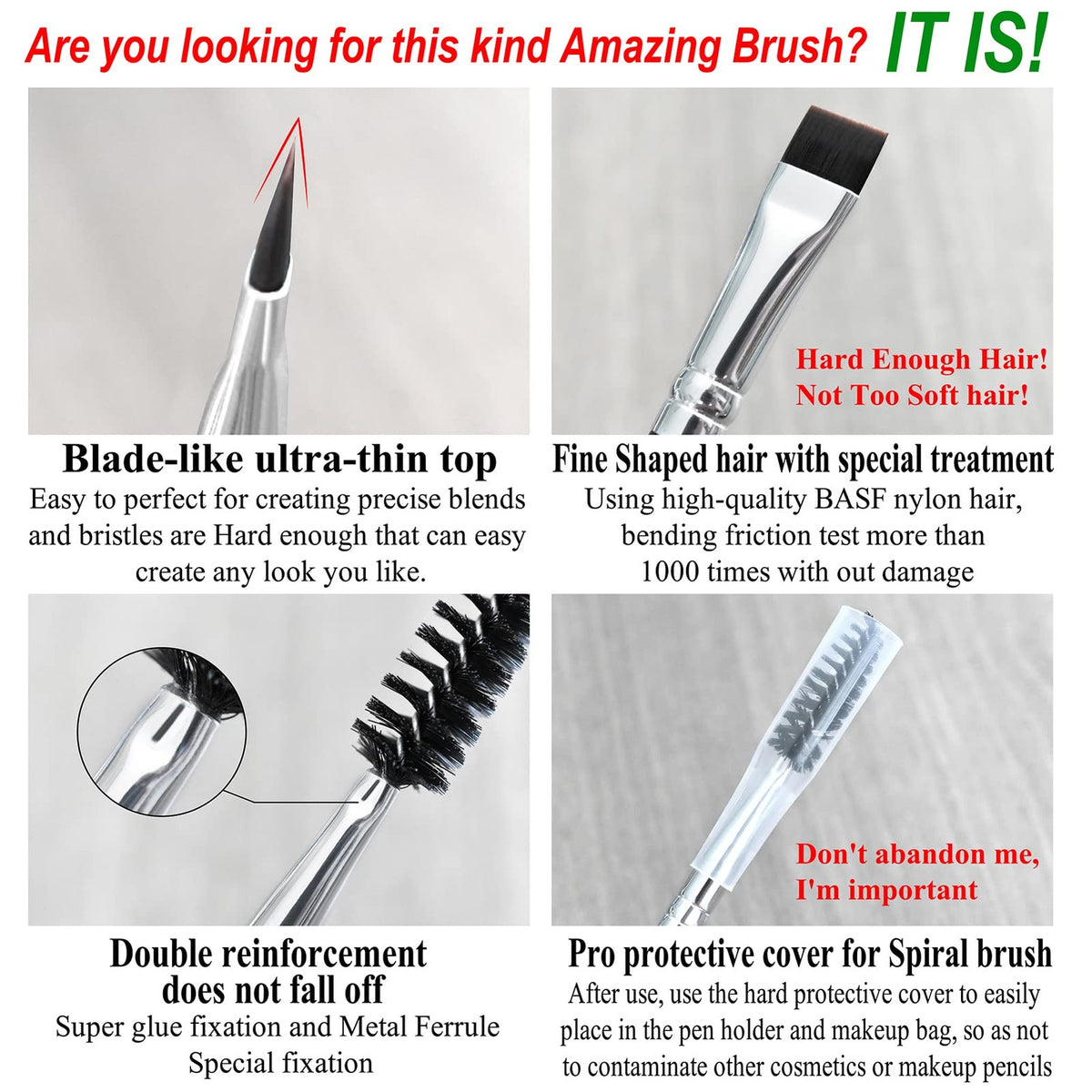 Dual Ended Flat Eyeliner & Brow Brush Spoolie – Precision Makeup Tool