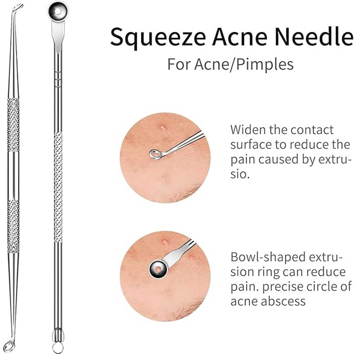 Blackhead Removal Tool Set - 9-Piece Acne Pimple Extractor Kit with Leather Case