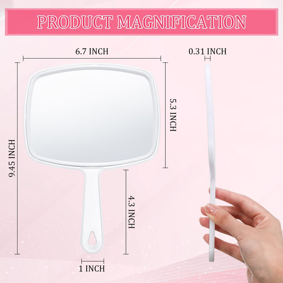 12 Pack Handheld Makeup Mirrors with Handle for Vanity and Wall Mounting