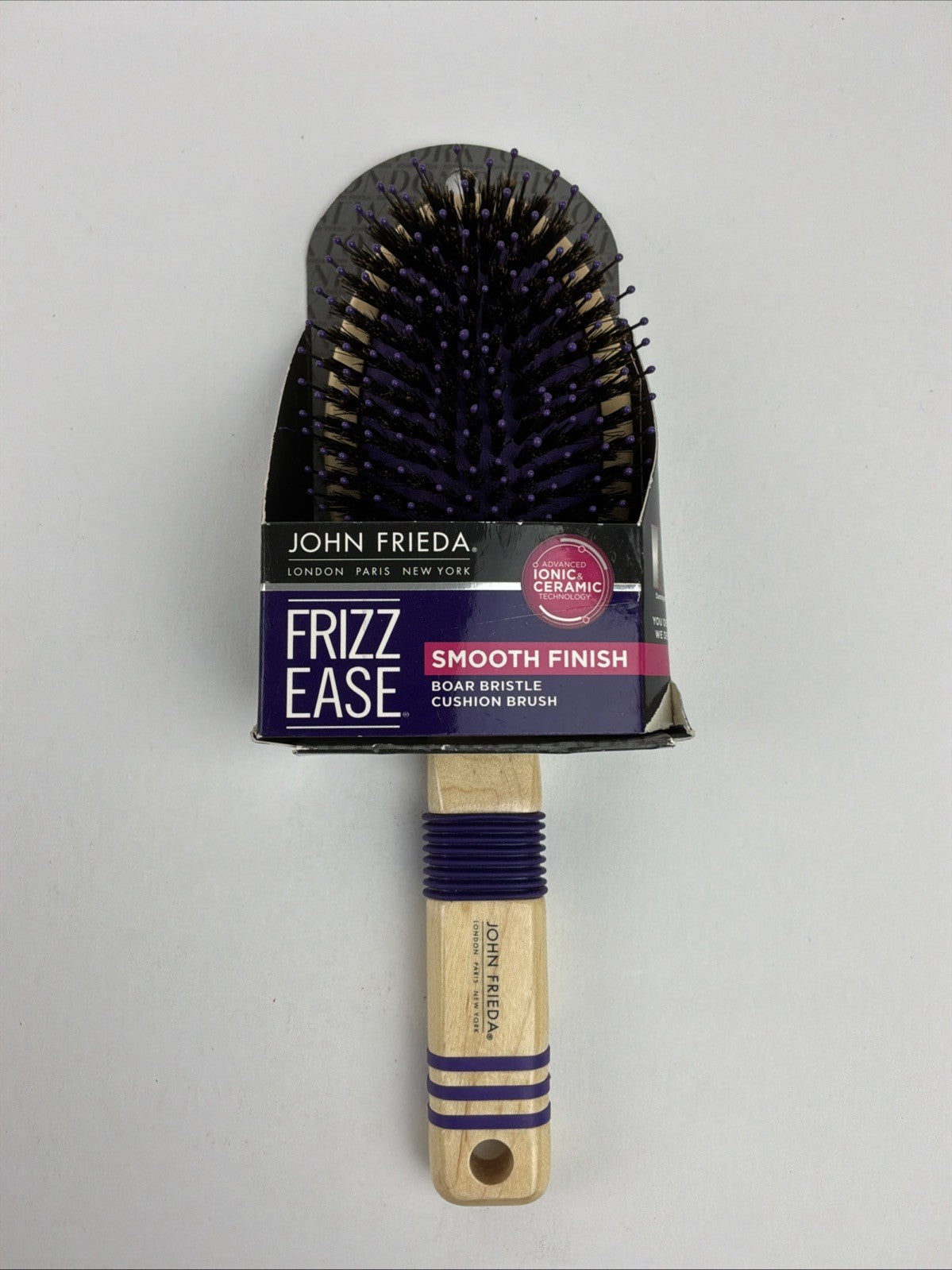 Boar Bristle Cushion Brush for Frizz Control and Smooth Finish