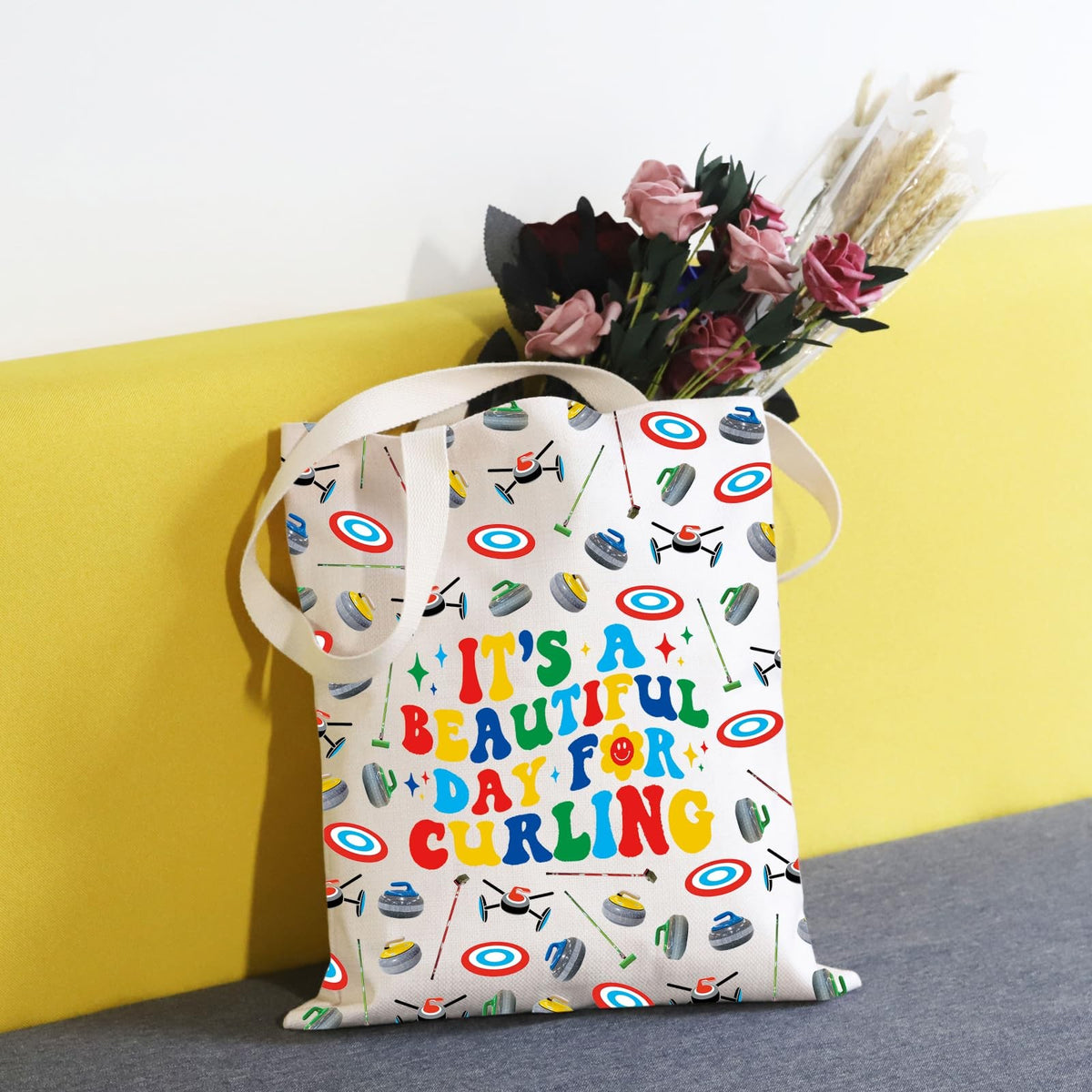 Sport Lover Tote Bag for Curling Fans Reusable Gift