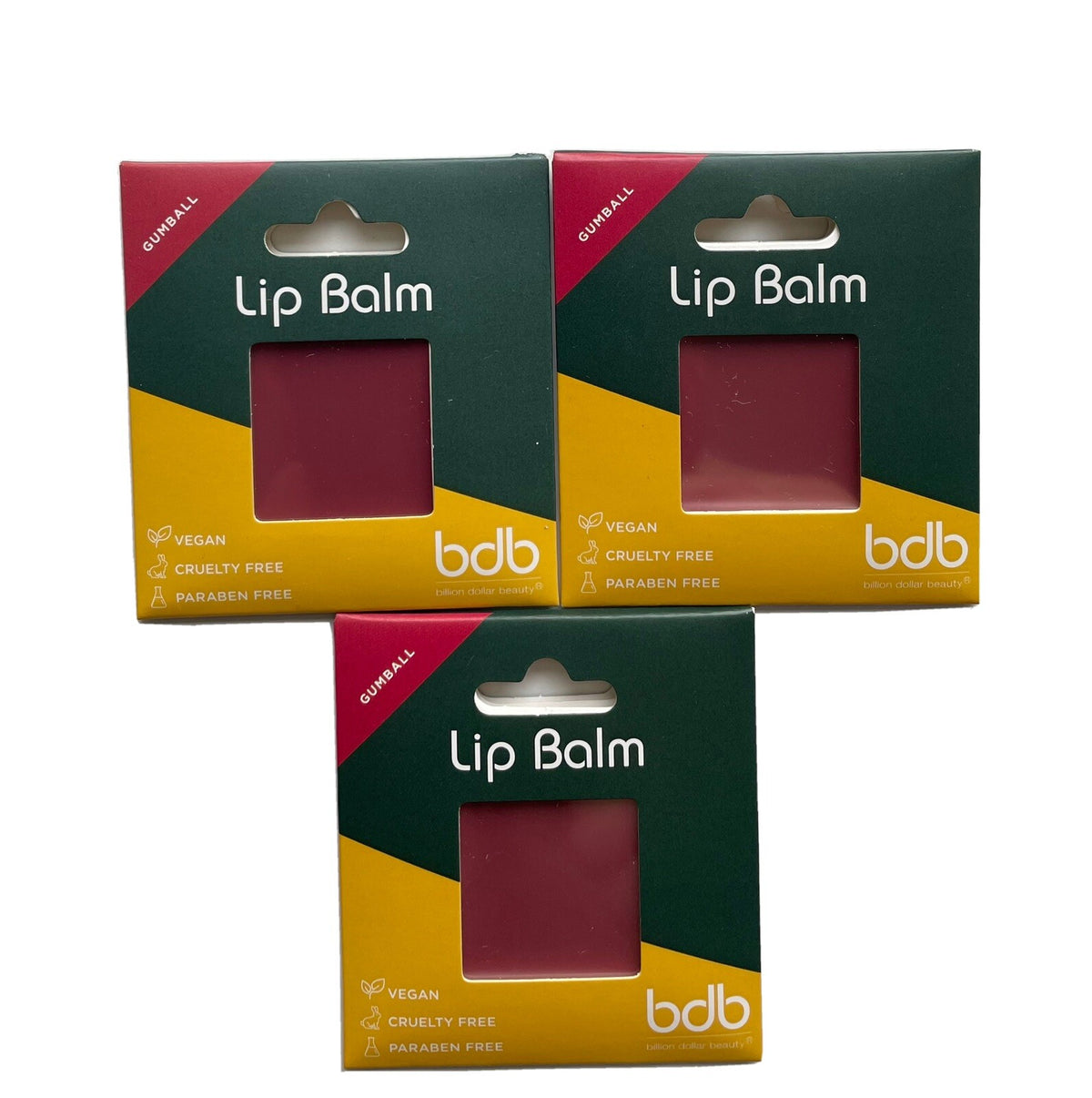 Lip Balm Set - Gumball Flavor 3-Pack for Moisturizing Lips