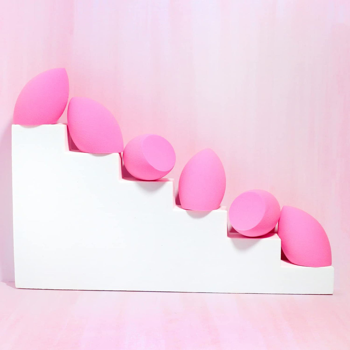 Makeup Sponge Set - 6 Pink Blender Sponges for Foundation & Concealer