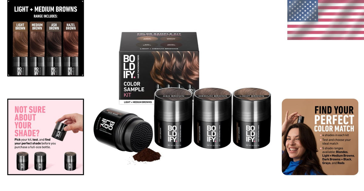 Color Sample Kit of Hair Fibers - 5g for a Natural, Fuller Appearance