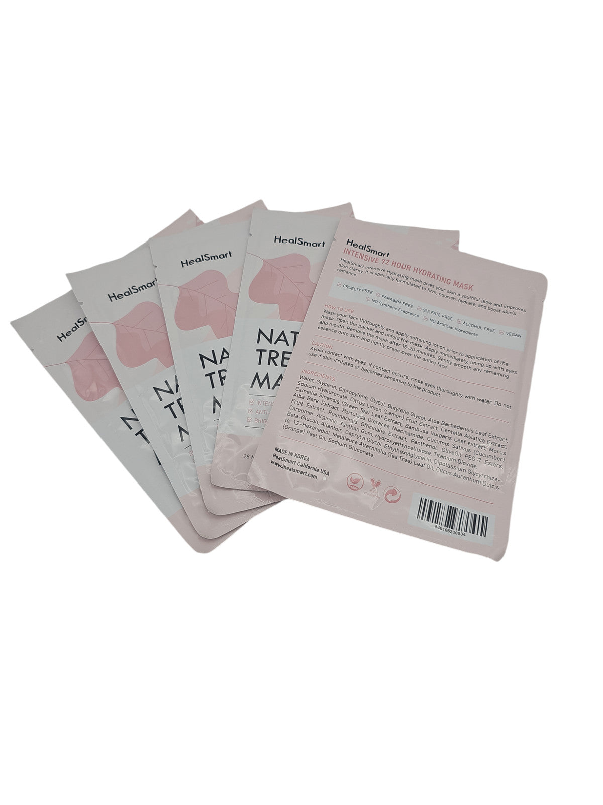 Hydrating Facial Sheet Mask, 72-Hour Deep Moisturizing, 5 Count