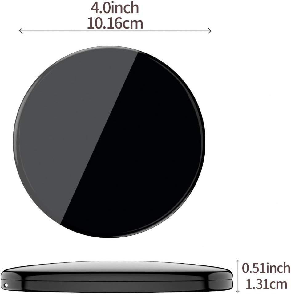 Pocket Makeup Mirror 4In Ultra Thin Double Sided Travel Compact Black