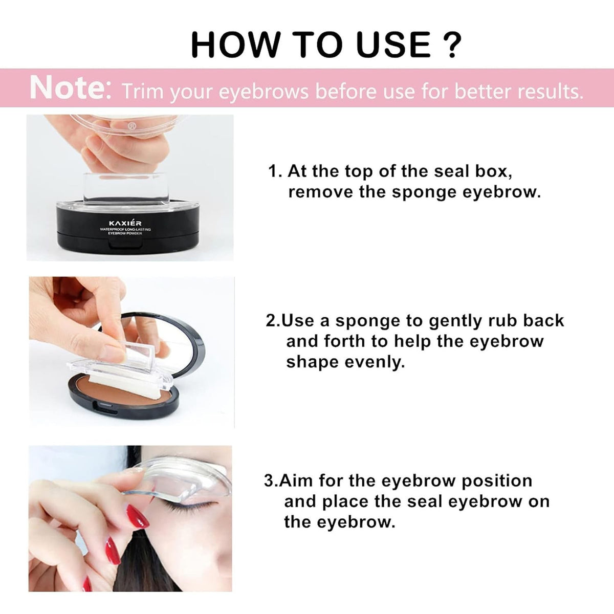 Waterproof Eyebrow Stamp Powder Kit Light Brown 301# - Easy & Long-Lasting