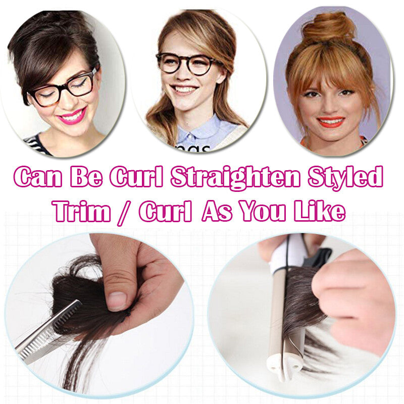 Women Remy Clip-In Hair Extensions Bangs Front Top Piece - Blonde & Dark Colors