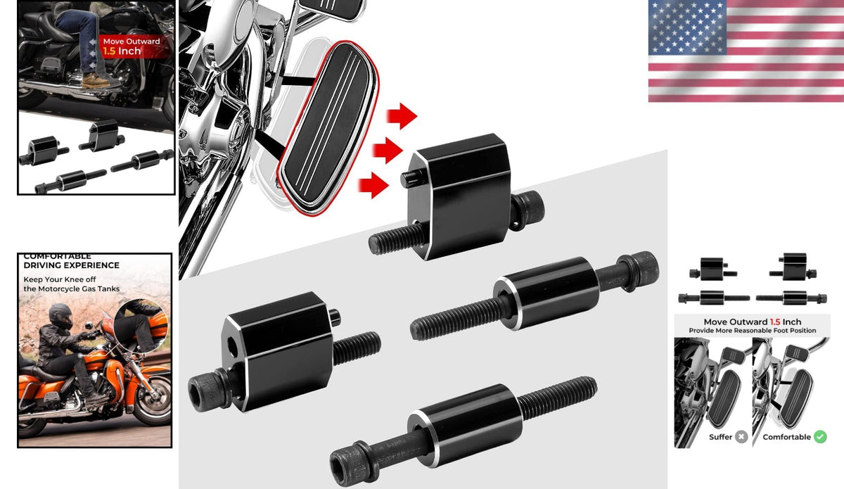 1.5 Inch CNC Aluminum Floorboard Extensions for 2009-2025 Touring Motorcycles