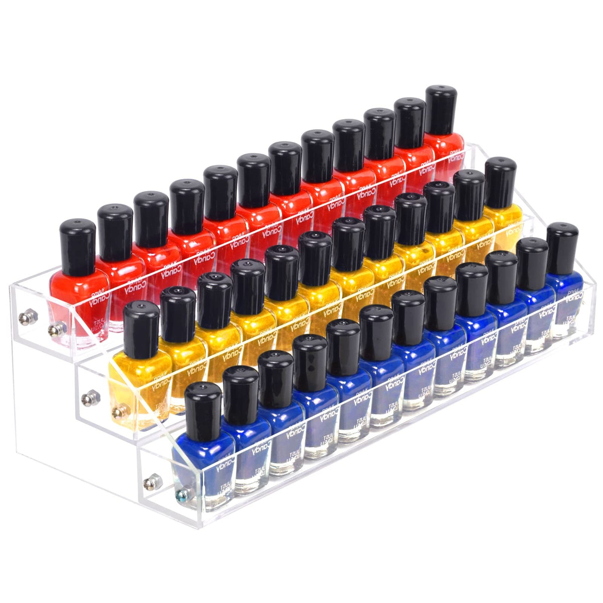 Acrylic Nail Polish Organizer Rack - 3 Tier Storage for 36 Bottles
