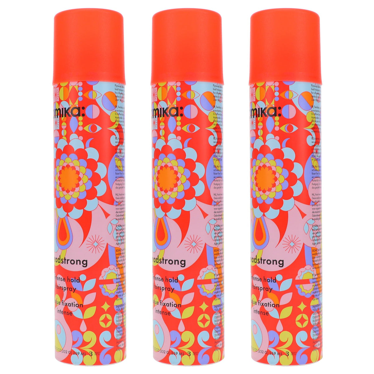 Intense Hold Hairspray - Fast-Drying, Strong Finish, 8.2 oz, 3 Pack