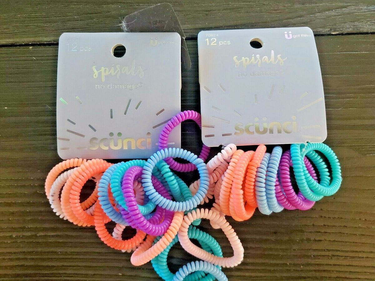 2 Pack 24ct Each Scunci No Damage Hair Spirals Free Shipping