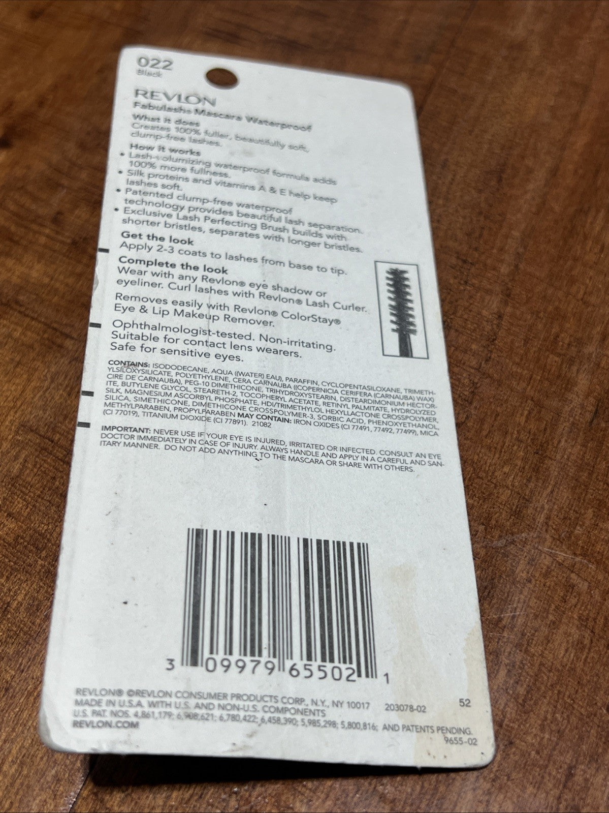 Revlon Waterproof Fabulash Mascara Black 022 Full Size Sealed
